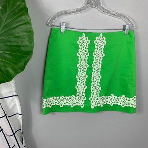 Lilly Pulitzer Mara Grass Green White Lace Skirt